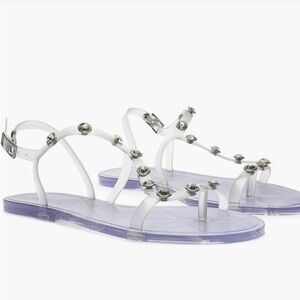 SCHUTZ clear sandals with faux crystal embellishment